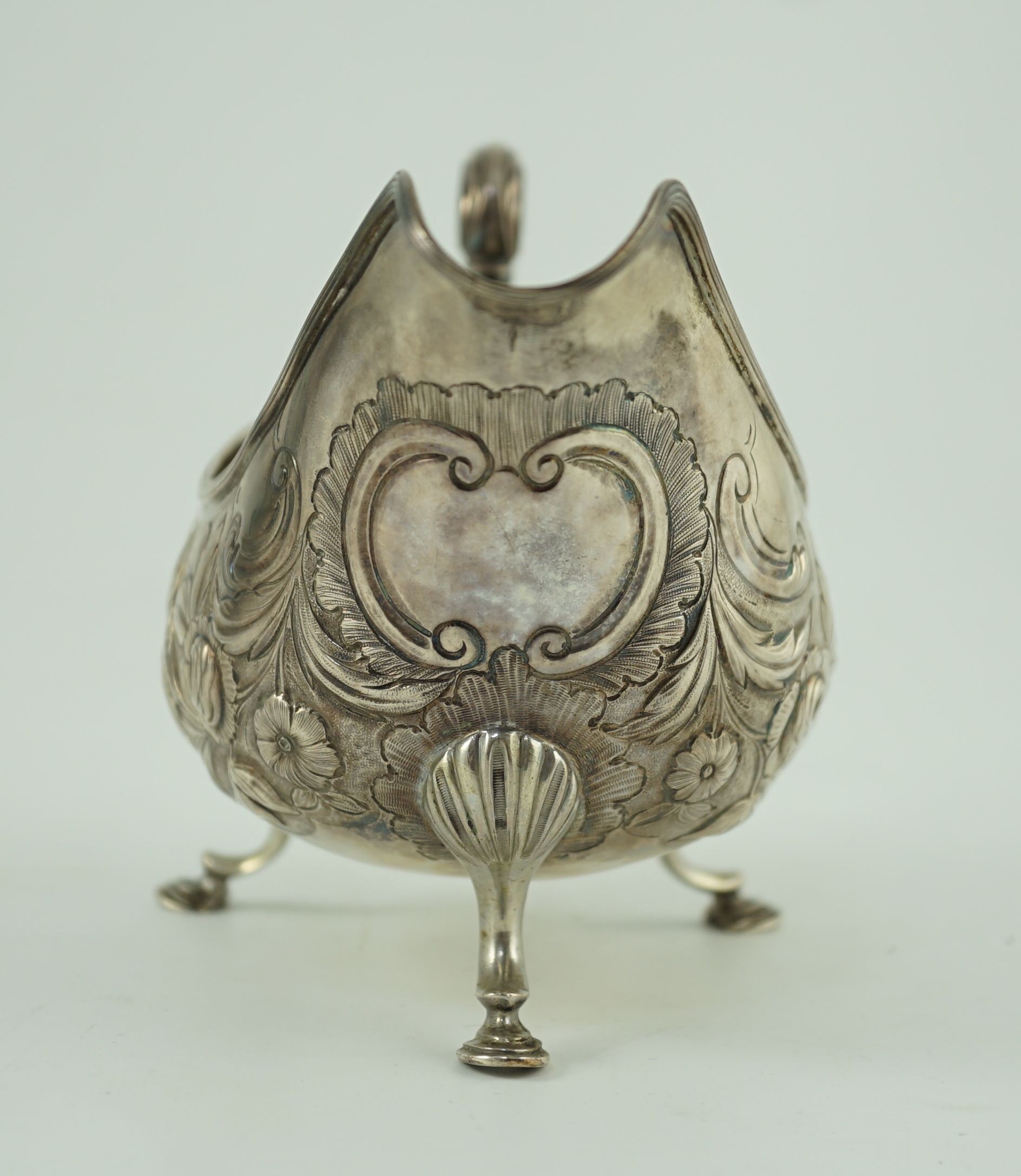A George III Irish silver sauceboat, by Matthew West